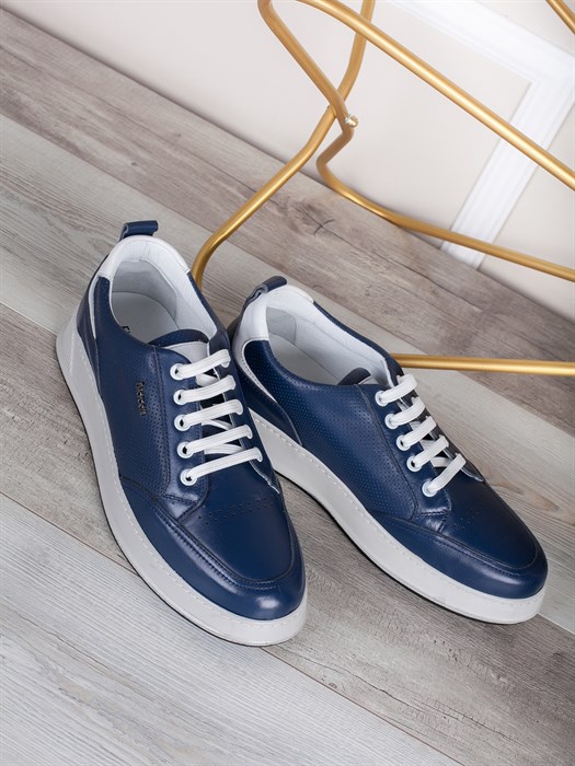 Мужские кеды стильные, удобные и легкие  8-02 Темно-синий - фото 19476