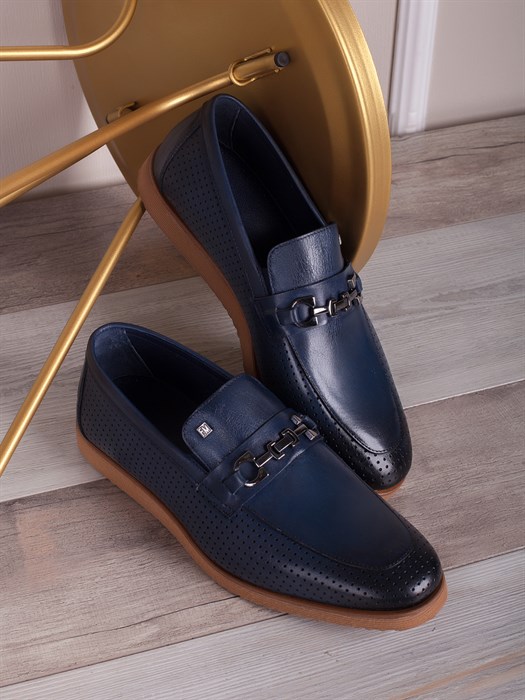 Слиперы мужские  от производителя/ Лоферы/ Мокасины на все случие жизни 1507-02-L1 Темно-синий - фото 20116