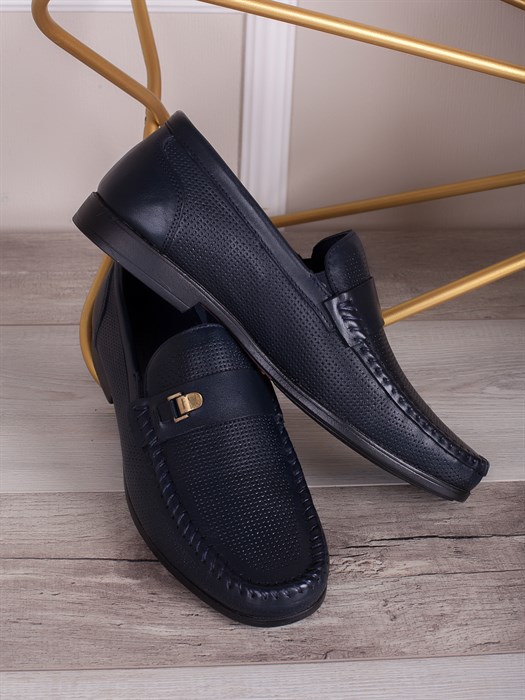 Мокасины мужские мега комфорт/ Слиперы мужские тренд/ Лоферы практичные 1016-51 Темно-синий - фото 20224