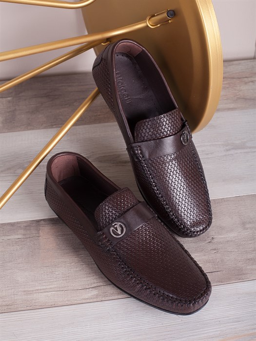 Мокасины мужские мега комфорт/ Слиперы мужские тренд/ Лоферы практичные 1007-07-00 Коричневый - фото 20257
