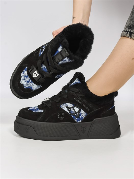 Кеды женские зимние теплые/ Ботинки зимние A9071-7M - фото 29229