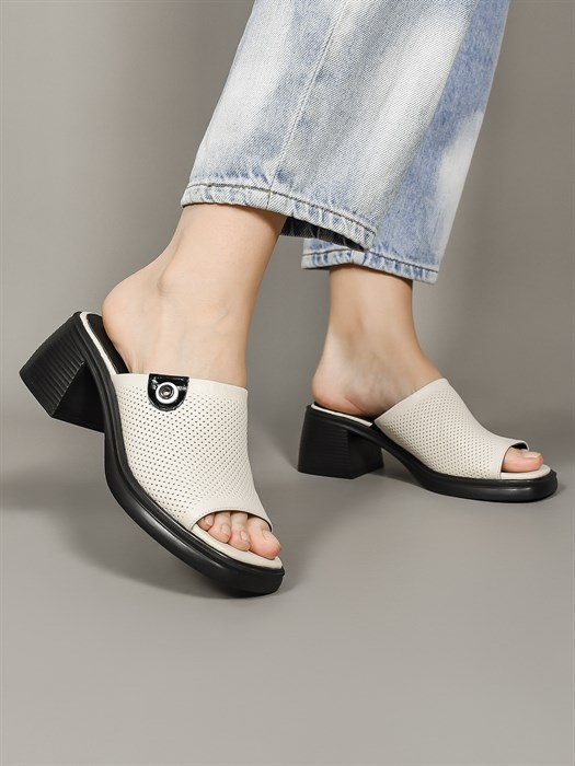 Сабо кожаные / Шлепки тренд 128-23 - фото 31402