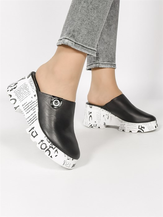 Сабо кожаные / Шлепки тренд 33090-01 - фото 31432