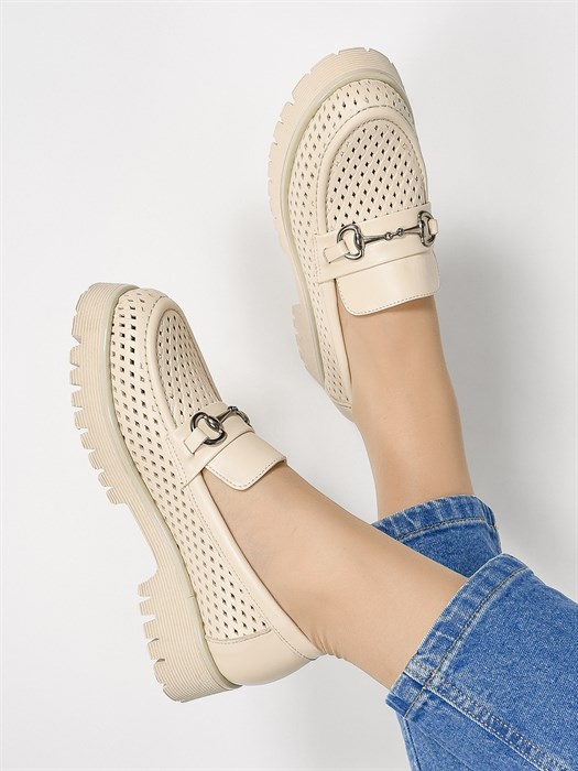 Лоферы женские комфорт  630-10 Bej - фото 31986