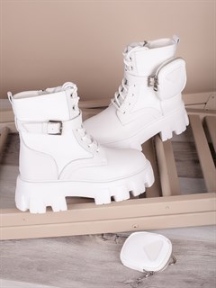 Гриндерсы/ Демисезонные Женские Ботинки 6636-2 White - фото 13109