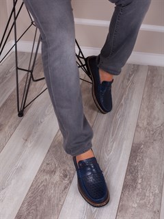 Слиперы мужские  от производителя/ Лоферы/ Мокасины на все случие жизни 310-01-L1 Темно-синий - фото 20133