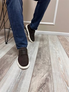 Кеды мужские Турция / Классические кроссовки в стиле casual 0090-L1 Темно-коричневый - фото 20142
