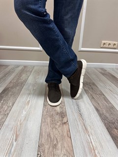 Кеды мужские Турция / Классические кроссовки в стиле casual 0090-L1 Темно-коричневый - фото 20144