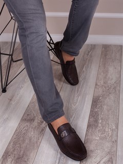 Мокасины мужские мега комфорт/ Слиперы мужские тренд/ Лоферы практичные 1007-07-00 Коричневый - фото 20254