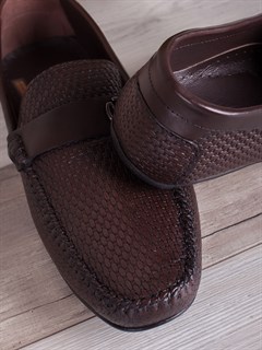 Мокасины мужские мега комфорт/ Слиперы мужские тренд/ Лоферы практичные 1007-07-00 Коричневый - фото 20256