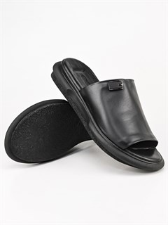 Сабо кожаные / Шлепки тренд 24662 Siyah - фото 31685