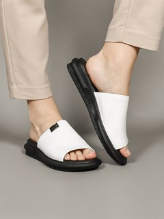 Сабо кожаные / Шлепки тренд 24662 Beyaz - фото 32183