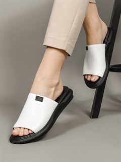 Сабо кожаные / Шлепки тренд 24662 Beyaz - фото 32185