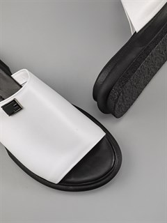 Сабо кожаные / Шлепки тренд 24662 Beyaz - фото 32187