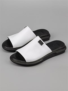 Сабо кожаные / Шлепки тренд 24662 Beyaz - фото 32188